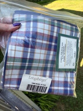 Longaberger Woven Traditions Plaid Fabric Square SMELLS MUSTY